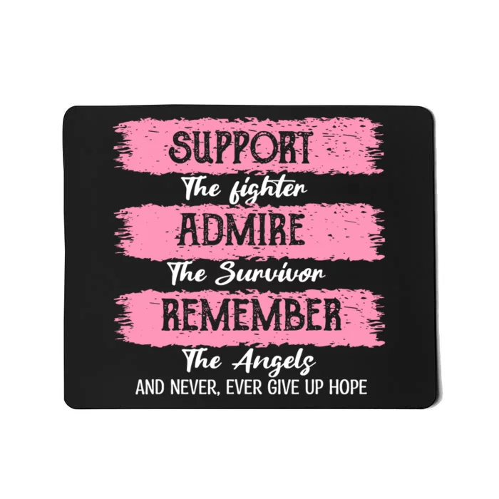 Breast Cancer Support Admire Honor Breast Cancer Awareness Mousepad