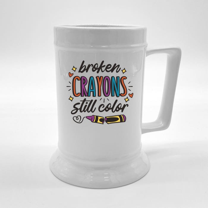 Broken Crayons Still Color Front & Back Beer Stein