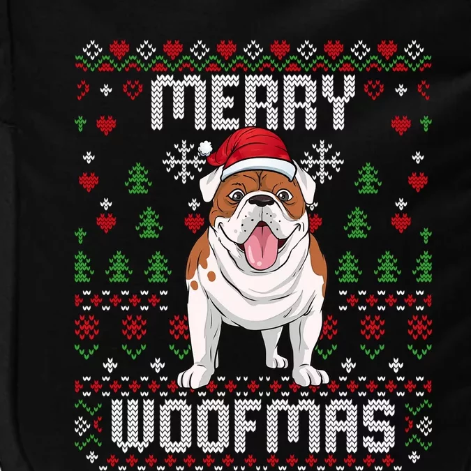 Bulldog Christmas Sweater Ugly Xmas Merry Woofmas Cool Gift Impact Tech Backpack