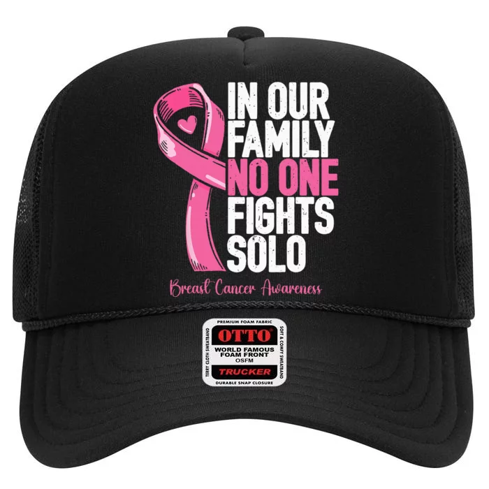 Breast Cancer Support Family Women Breast Cancer Awareness High Crown Mesh Trucker Hat