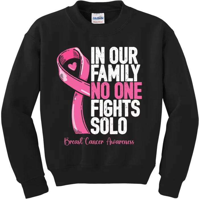 Breast Cancer Support Family Women Breast Cancer Awareness Kids Sweatshirt