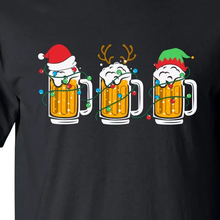 Beer Christmas Santa Reinbeer Xmas Light Xmas Holiday Tall T-Shirt