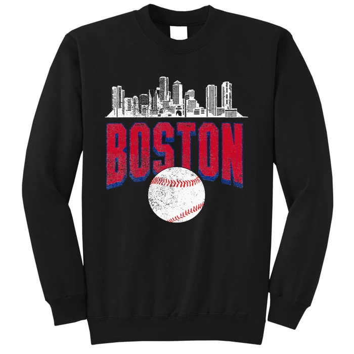 Boston City Skyline Retro Boston Baseball Vintage Sweatshirt