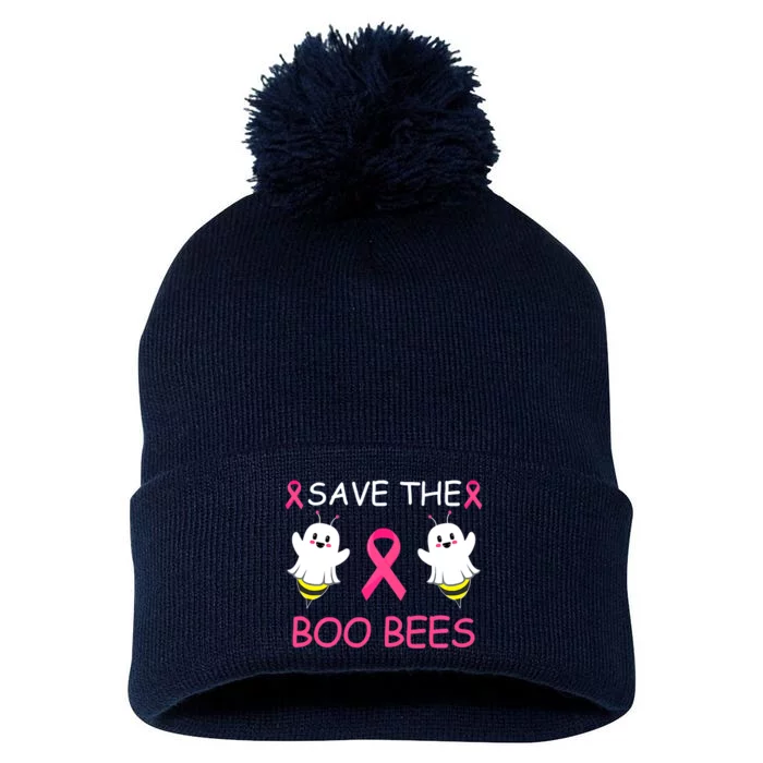 Breast Cancer Save The Boo Bees Halloween Pom Pom 12in Knit Beanie