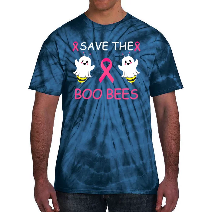 Breast Cancer Save The Boo Bees Halloween Tie-Dye T-Shirt