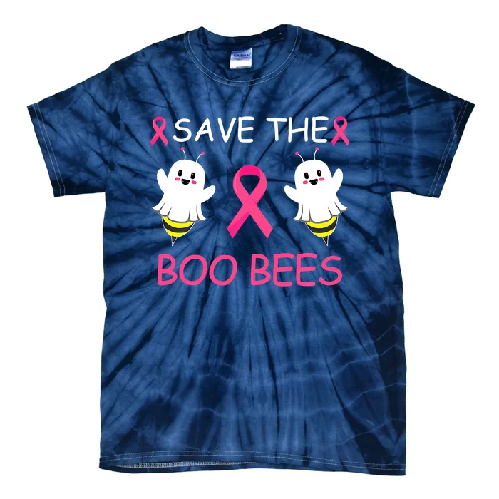 Breast Cancer Save The Boo Bees Halloween Tie-Dye T-Shirt