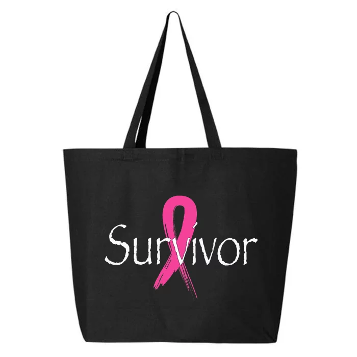 Breast Cancer Survivor Pink Ribbon Awareness Month 25L Jumbo Tote