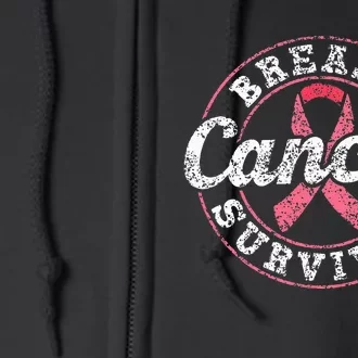 Breast Cancer Survivor Pink Awareness Fight Breast Cancer Full Zip Hoodie