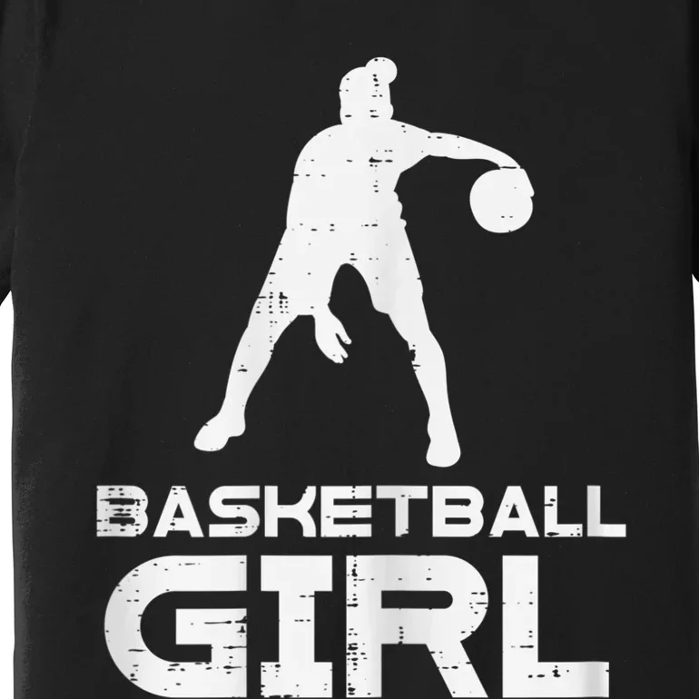 Basketball Cute Sports Lover Baller Player Women Premium T-Shirt