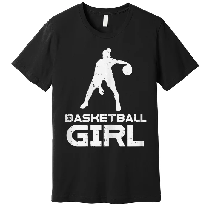 Basketball Cute Sports Lover Baller Player Women Premium T-Shirt