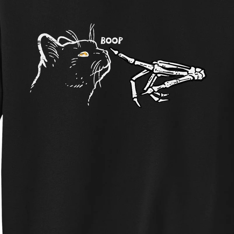 Black Cat Skeleton Hand Boop Halloween Pet Women Sweatshirt