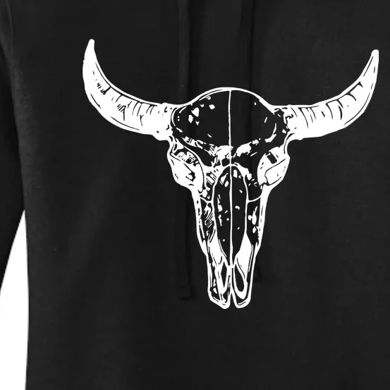 Boho Cow Skull Wild West Western Women's Pullover Hoodie