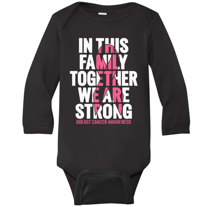 Breast Cancer Support Family Breast Cancer Awareness Baby Long Sleeve Bodysuit