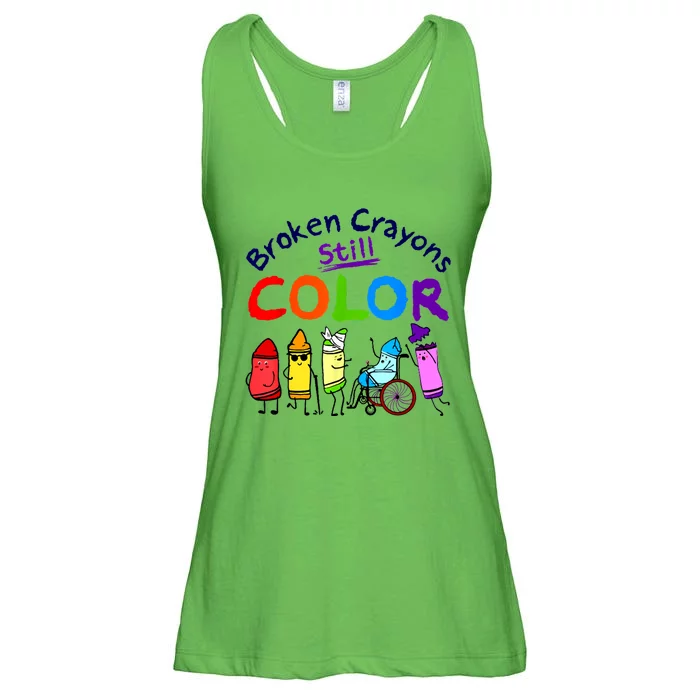 Broken Crayons Still Color Mental Health Awareness Supporter Ladies Essential Flowy Tank