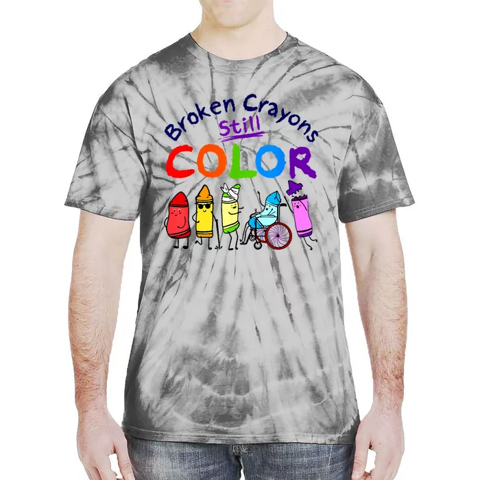 Broken Crayons Still Color Mental Health Awareness Supporter Tie-Dye T-Shirt