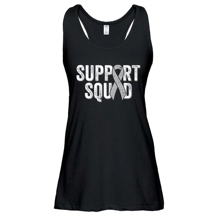 Brain Cancer Support Squad Friend Family Support Ribbon Ladies Essential Flowy Tank