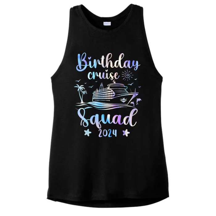 Birthday Cruise Squad 2024 Cruising Party Cruise Birthday Ladies Tri-Blend Wicking Tank