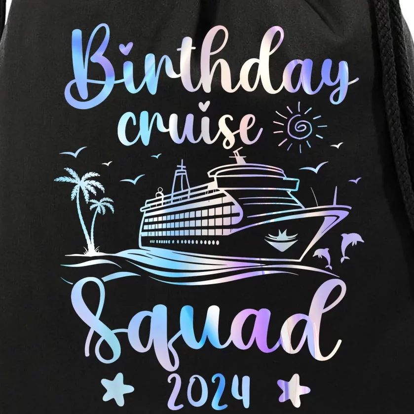 Birthday Cruise Squad 2024 Cruising Party Cruise Birthday Drawstring Bag