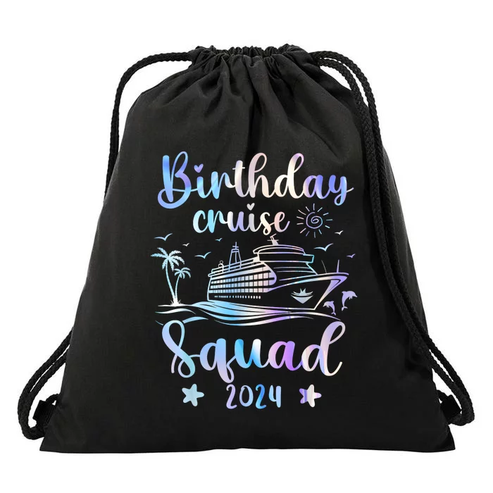 Birthday Cruise Squad 2024 Cruising Party Cruise Birthday Drawstring Bag