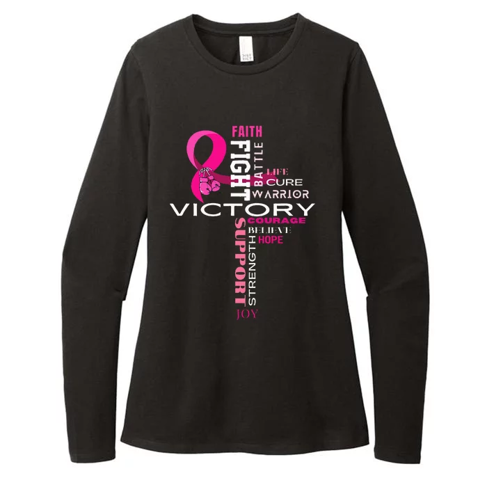 Breast Cancer Survivor Fighter Womens CVC Long Sleeve Shirt