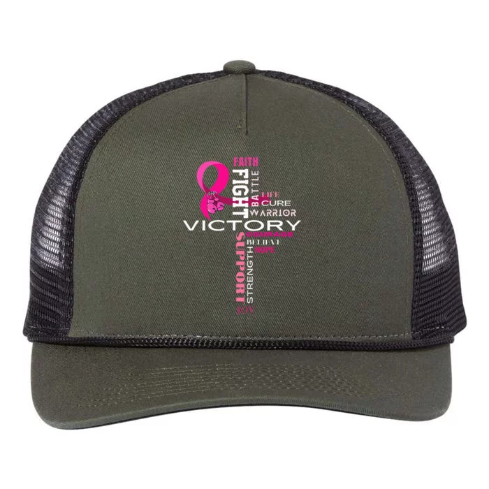 Breast Cancer Survivor Fighter Retro Rope Trucker Hat Cap