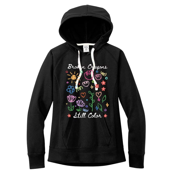 Broken Crayons Still Color Suicide Prevention Semicolon Women's Fleece Hoodie