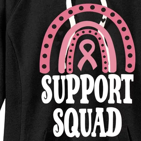 Breast Cancer Support Squad Rainbow Ribbon Women's Fleece Hoodie