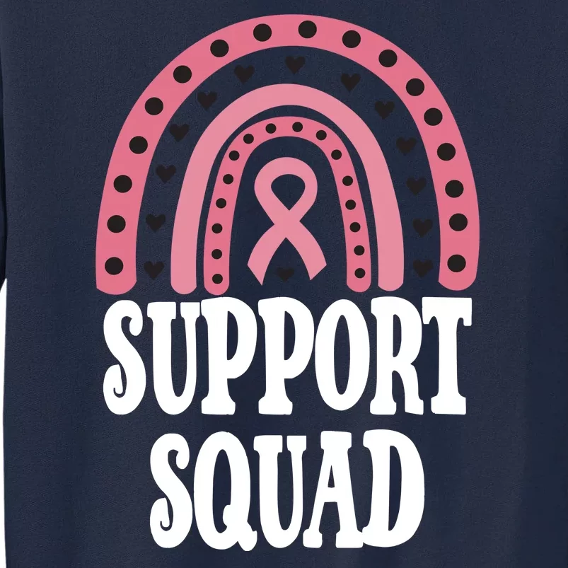 Breast Cancer Support Squad Rainbow Ribbon Tall Sweatshirt