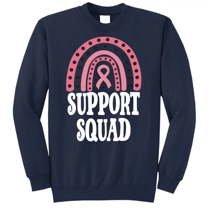 Breast Cancer Support Squad Rainbow Ribbon Tall Sweatshirt