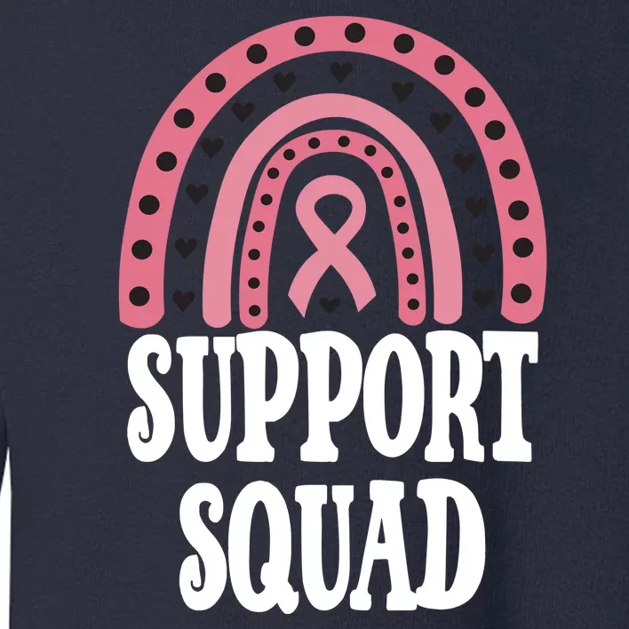 Breast Cancer Support Squad Rainbow Ribbon Toddler Sweatshirt