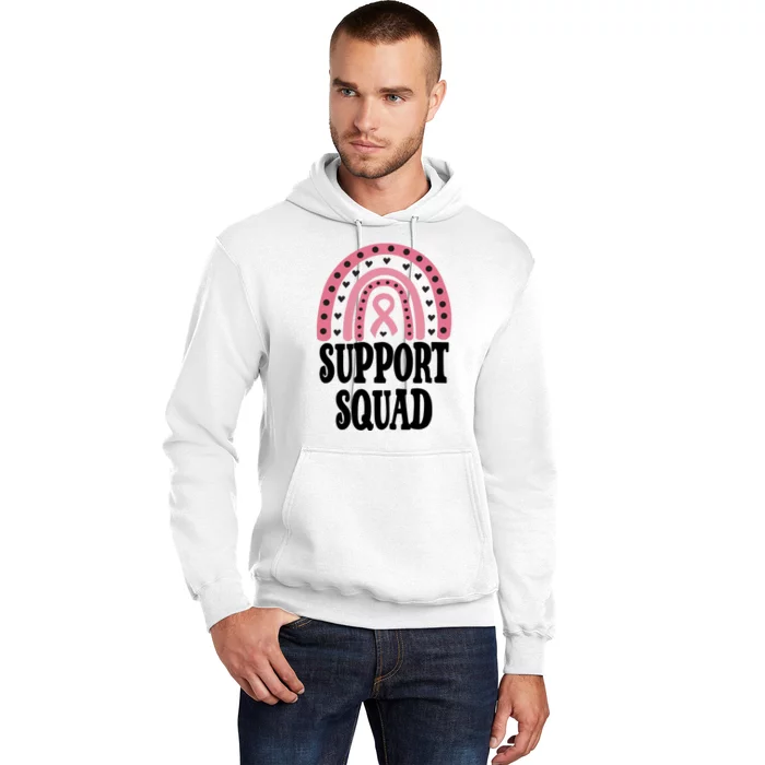 Breast Cancer Support Squad Rainbow Ribbon Hoodie