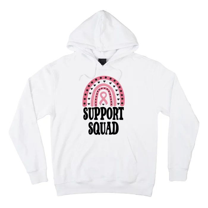 Breast Cancer Support Squad Rainbow Ribbon Hoodie