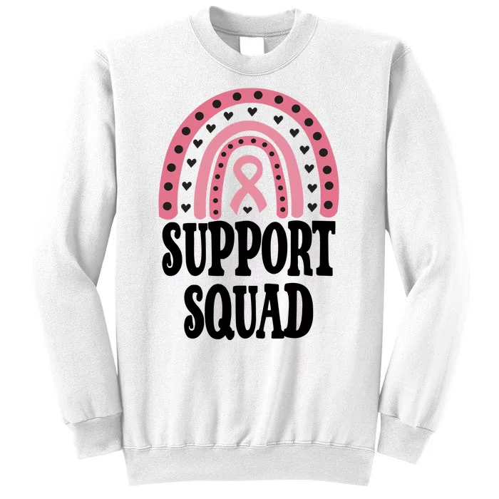 Breast Cancer Support Squad Rainbow Ribbon Sweatshirt