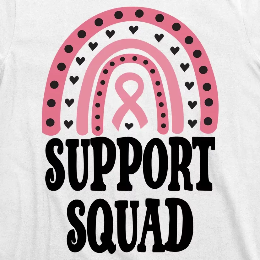 Breast Cancer Support Squad Rainbow Ribbon T-Shirt