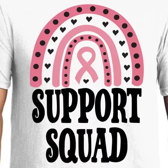 Breast Cancer Support Squad Rainbow Ribbon Pajama Set