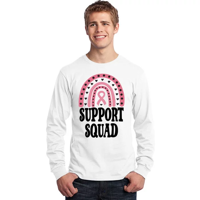 Breast Cancer Support Squad Rainbow Ribbon Tall Long Sleeve T-Shirt