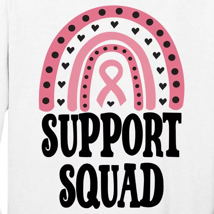 Breast Cancer Support Squad Rainbow Ribbon Tall Long Sleeve T-Shirt