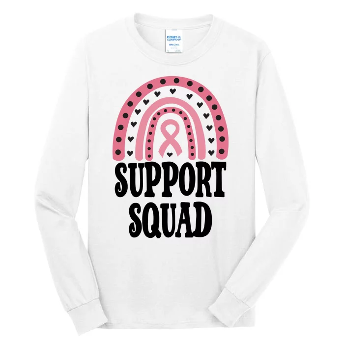 Breast Cancer Support Squad Rainbow Ribbon Tall Long Sleeve T-Shirt