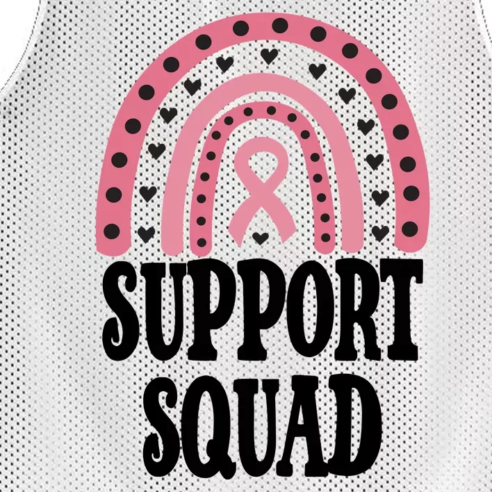 Breast Cancer Support Squad Rainbow Ribbon Mesh Reversible Basketball Jersey Tank