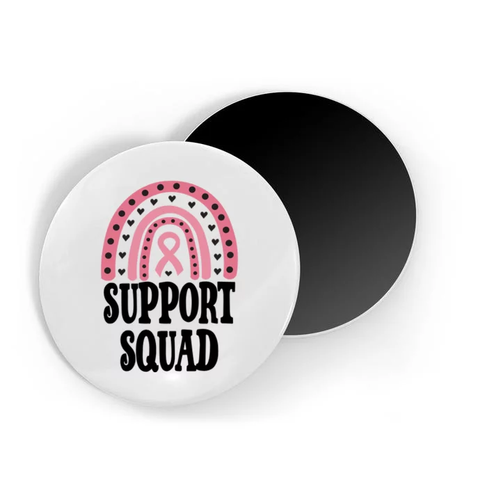 Breast Cancer Support Squad Rainbow Ribbon Magnet