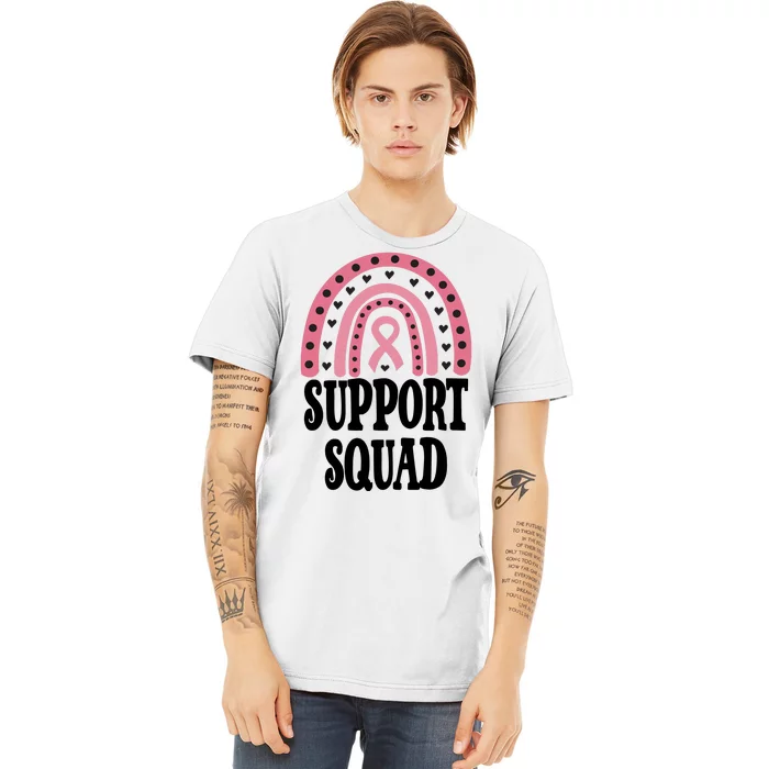 Breast Cancer Support Squad Rainbow Ribbon Premium T-Shirt