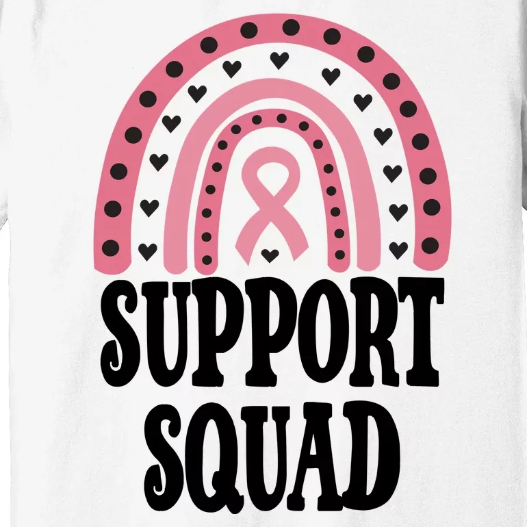 Breast Cancer Support Squad Rainbow Ribbon Premium T-Shirt