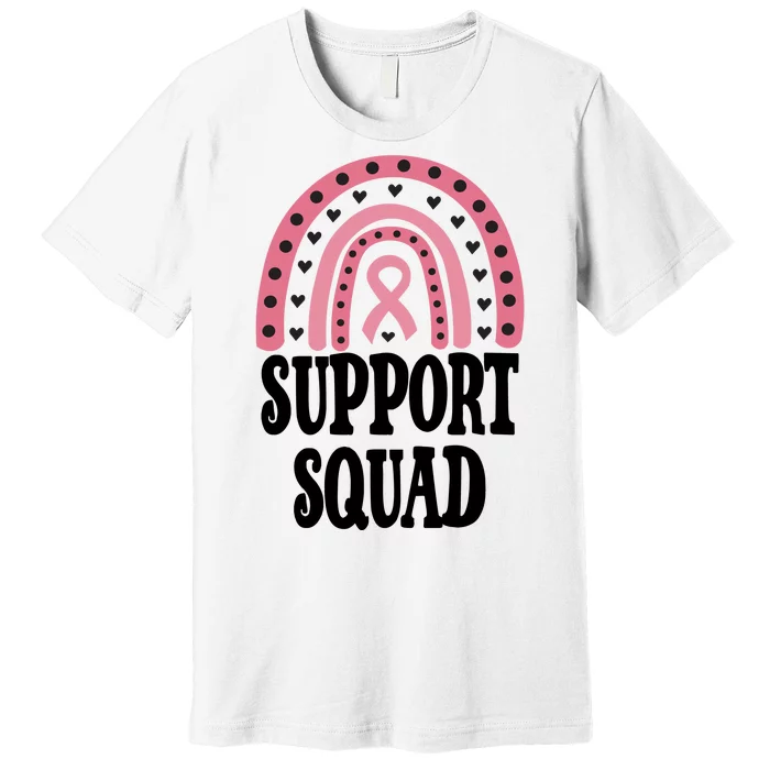 Breast Cancer Support Squad Rainbow Ribbon Premium T-Shirt