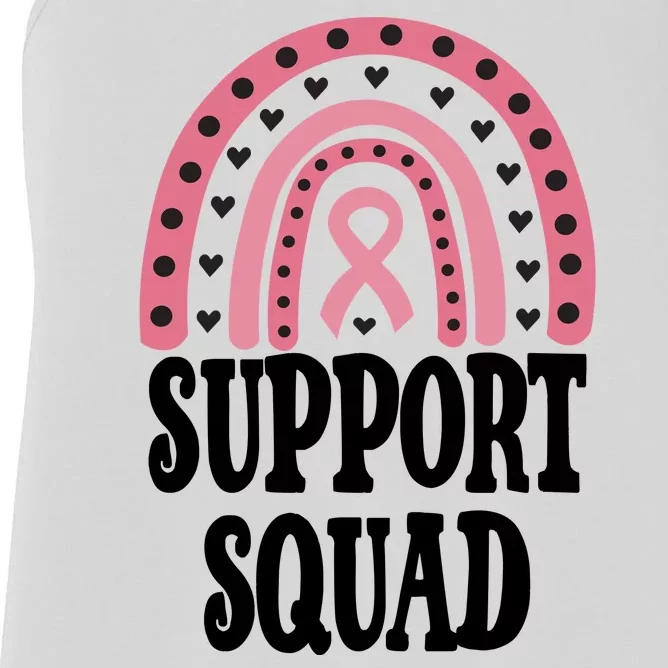 Breast Cancer Support Squad Rainbow Ribbon Women's Racerback Tank