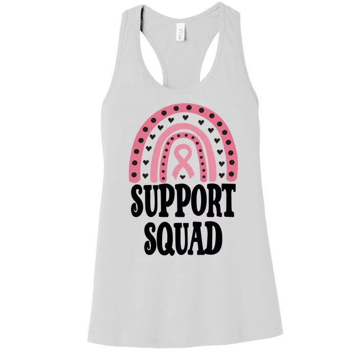 Breast Cancer Support Squad Rainbow Ribbon Women's Racerback Tank