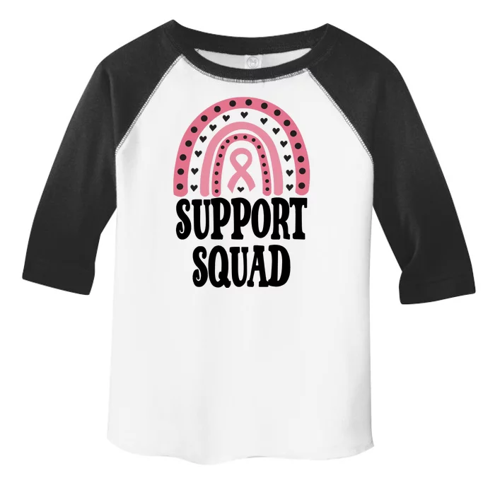 Breast Cancer Support Squad Rainbow Ribbon Toddler Fine Jersey T-Shirt