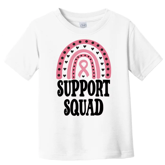 Breast Cancer Support Squad Rainbow Ribbon Toddler T-Shirt