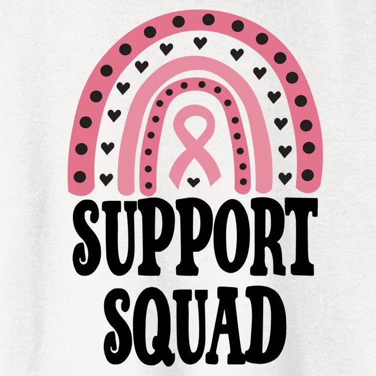 Breast Cancer Support Squad Rainbow Ribbon Women's Crop Top Tee