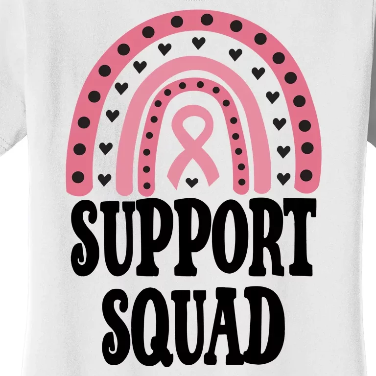 Breast Cancer Support Squad Rainbow Ribbon Women's T-Shirt