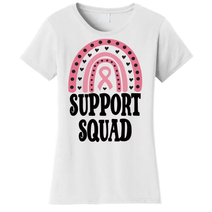 Breast Cancer Support Squad Rainbow Ribbon Women's T-Shirt